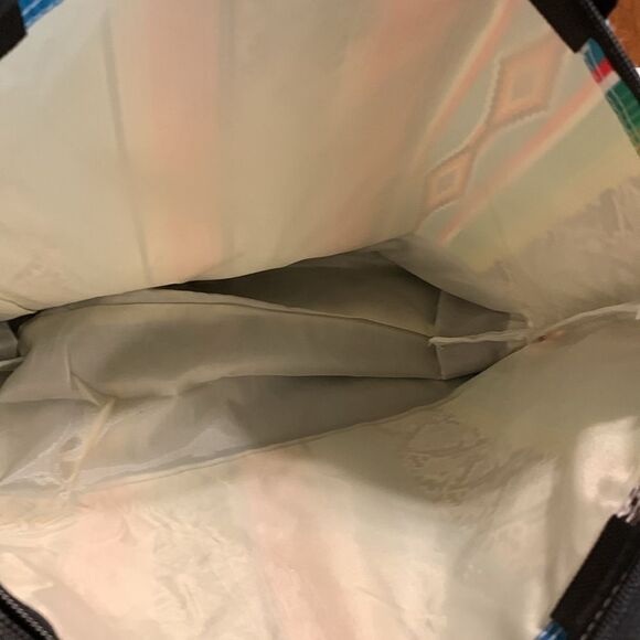 Ngil multi color zipper top closure tote with coin bag & keychain.  Used once - Picture 5 of 7